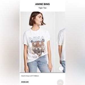 Anine Bing White Tiger Tee